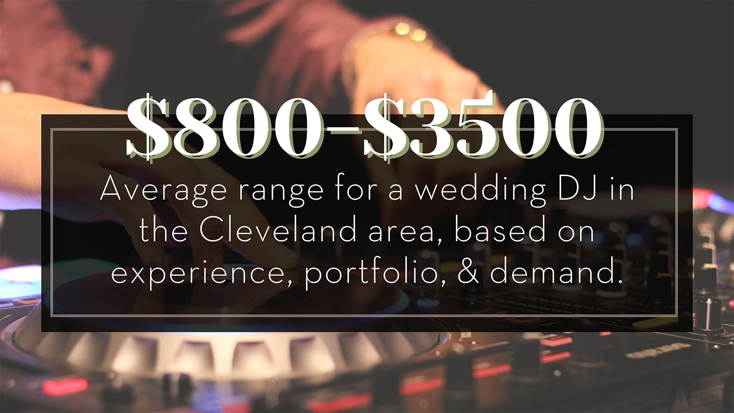 Graphic showing the average cost of wedding DJ in Cleveland