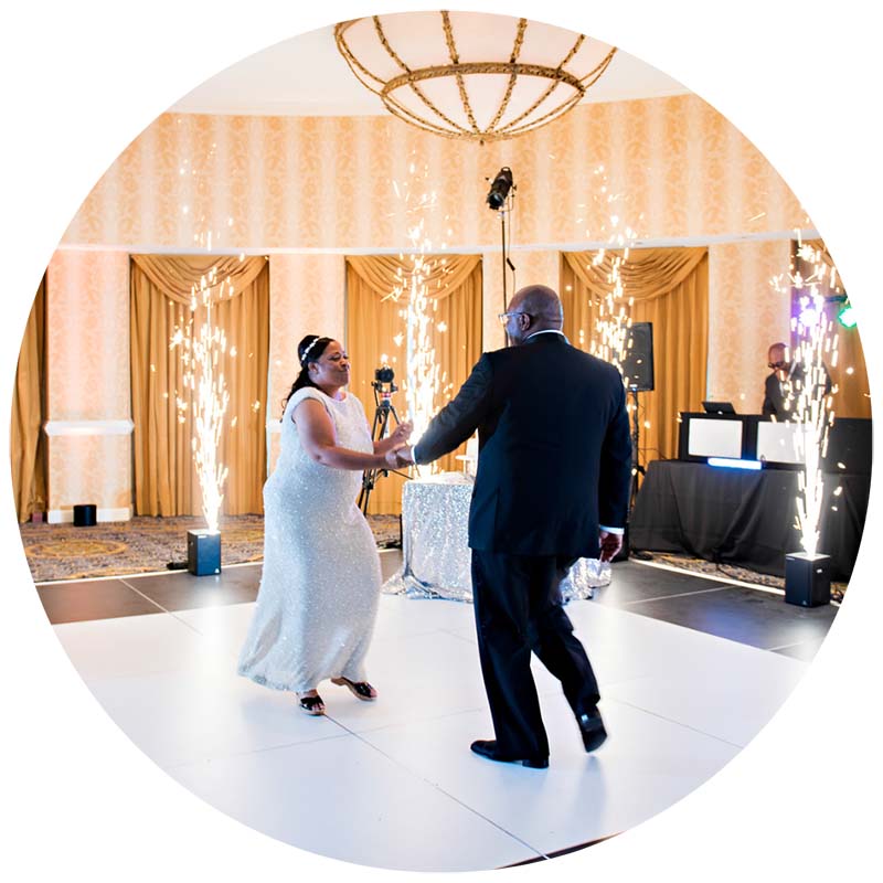Sparkular special effect at Cleveland wedding
