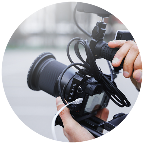 Videographer filming a Cleveland wedding